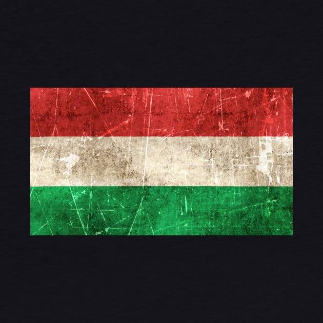 Vintage Aged and Scratched Hungarian Flag by jeffbartels